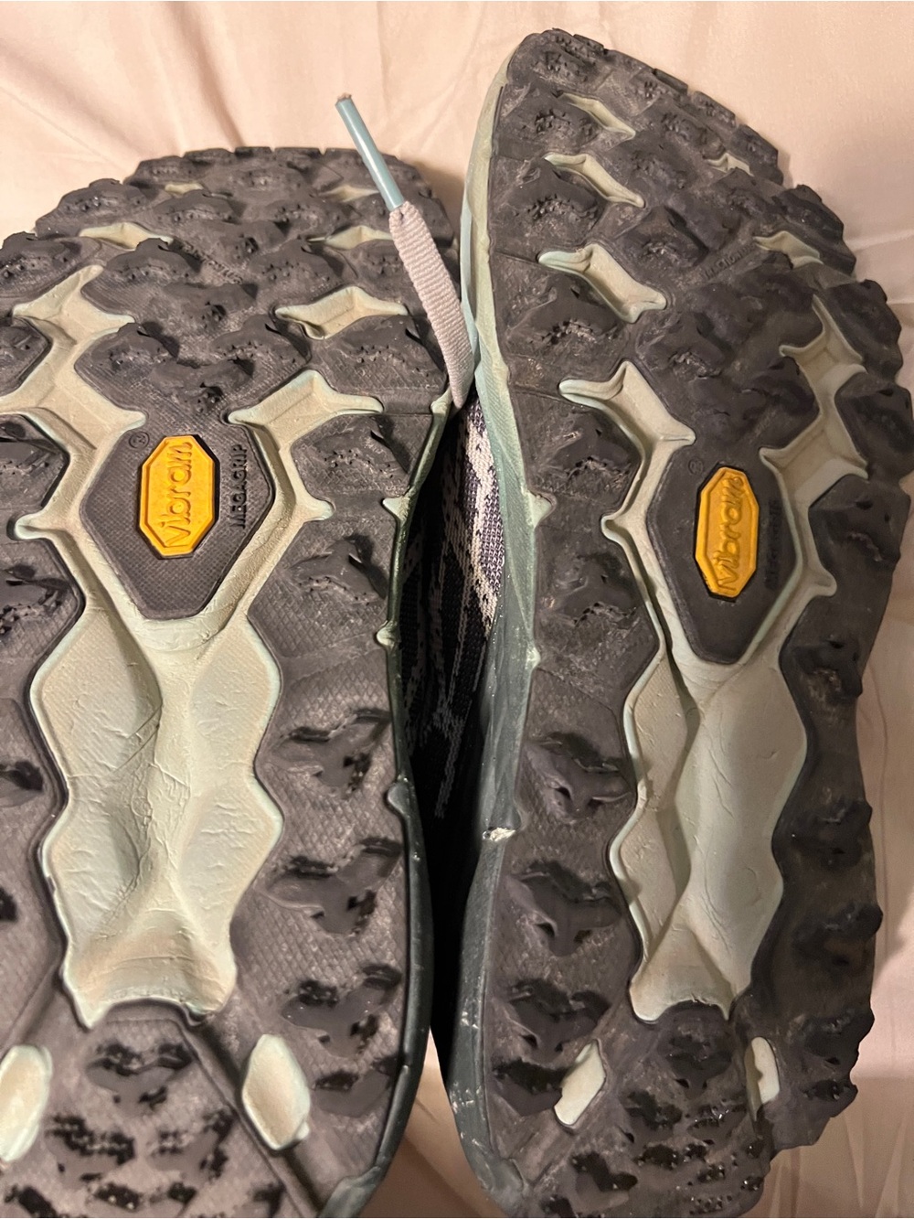 Hoka Women's Athletic Shoes in Light Gray and Mint - Picture 8 of 10
